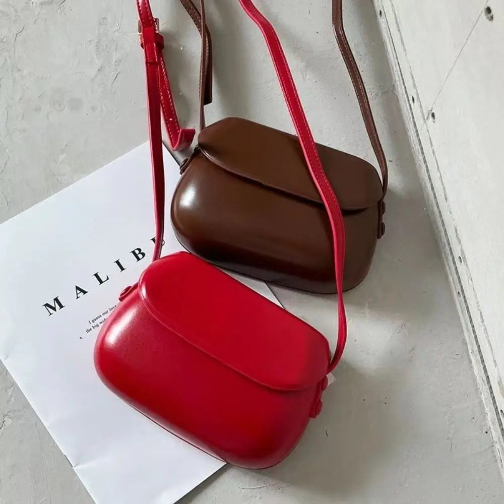 PU Leather Women Crossbody Bag Fashion Luxury Purse Sling Bags Saddle Shoulder Bag Candy Color Girl Messenger Bags