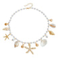 Chaîne de taille bohème d'été, pendentif en forme d'étoile de mer, coquillage, lien de taille ajouré, chaîne de corps pour bikini de plage pour femmes
