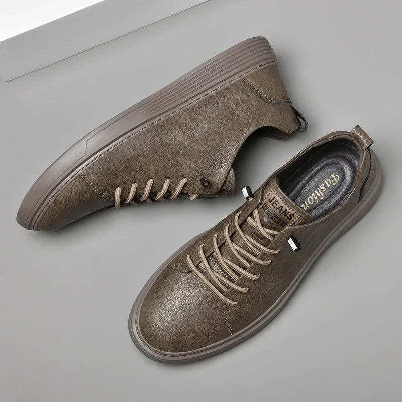 2024 New Genuine Leather Men's Casual Shoes Luxury Brand Outdoor Sneakers Tennis Masculino High Quality Sport Shoes for Men