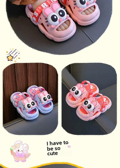 Sandales d'été mignonnes pour enfants, pantoufles confortables antidérapantes pour intérieur et extérieur, pour la plage et la maison, chaussures à enfiler pour garçons et filles