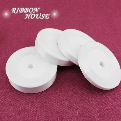 (25 yards/roll) White Single Face Satin Ribbon Wholesale Gift Wrapping Christmas ribbons
