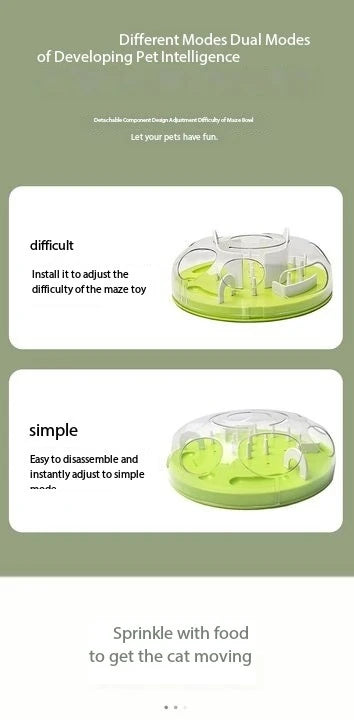 Cat Puzzle Interactive Treat Dispensing Toy Mental Enhancement Slow Feeder Toy  Interesting Cat Maze Slow Feeder Tray Bowl