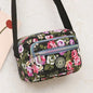 Casual Backpack Messenger Nylon Canvas Cloth Bag Shoulder Multi Layered Floral Print Mother Handbag Women's Crossbody Bag