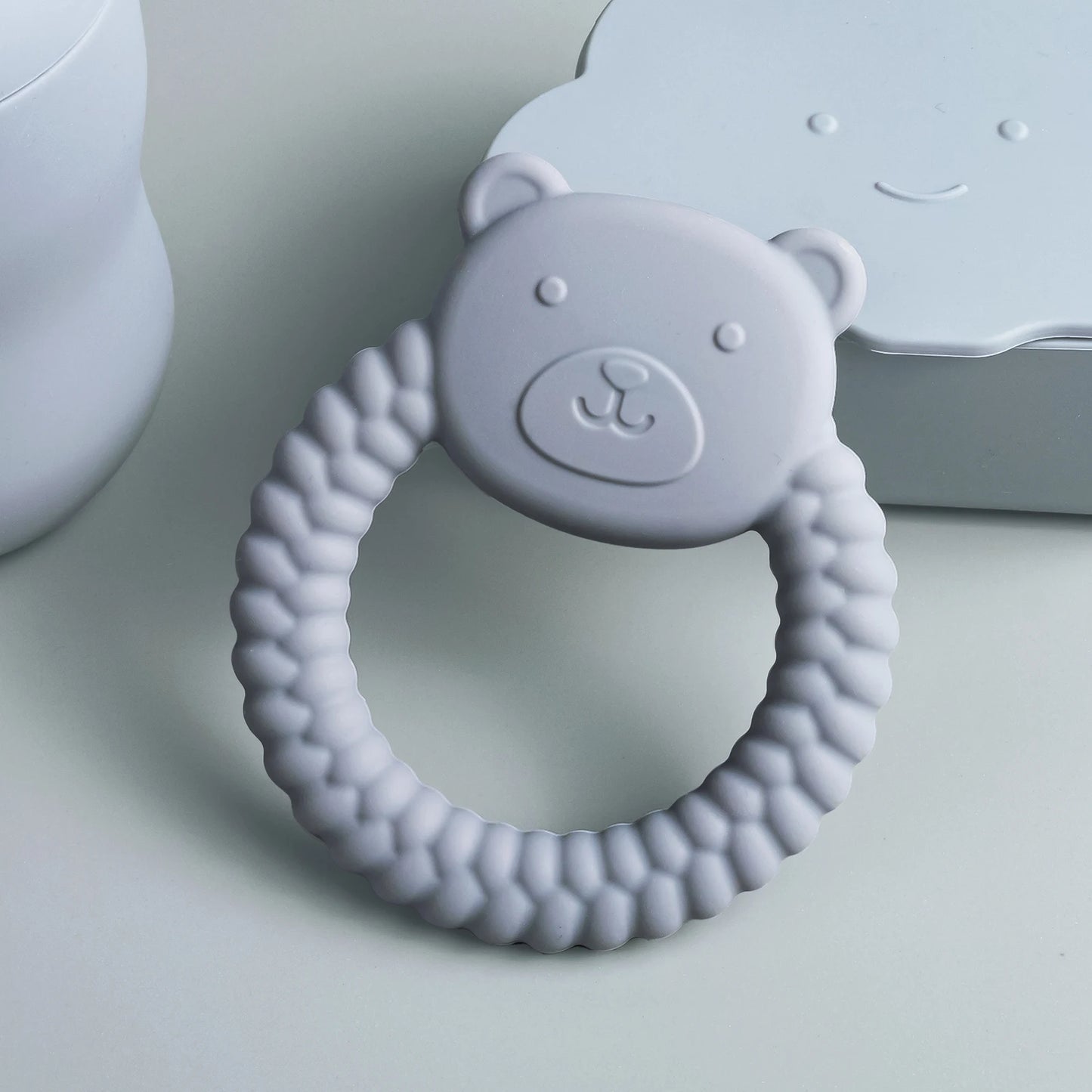 1Pcs Baby Teether Silicone Toy BPA Free Cartoon Bear Nursing Teething Gifts Baby Health Molar Chewing Newborn Accessories Toy