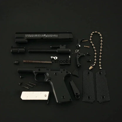 Detachable 1:3 Mini Alloy Colt 1911 Pistol Model PUBG Jedi Toy Gun Keychain Fidget Toy for Boy Collection Adults Chrismas Gift