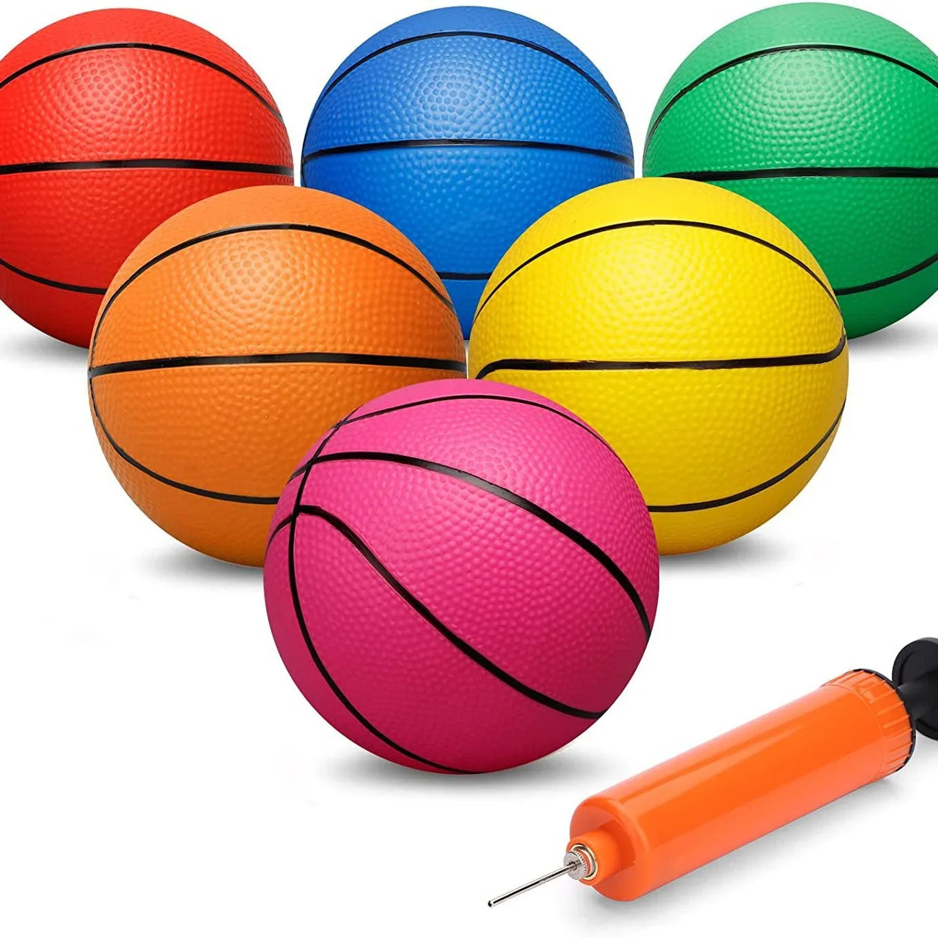 16/18cm Simulation Inflatable Basketball Toys PVC Thickened Basketball Multi-color Kids Sports Inflatable Basketball Toys