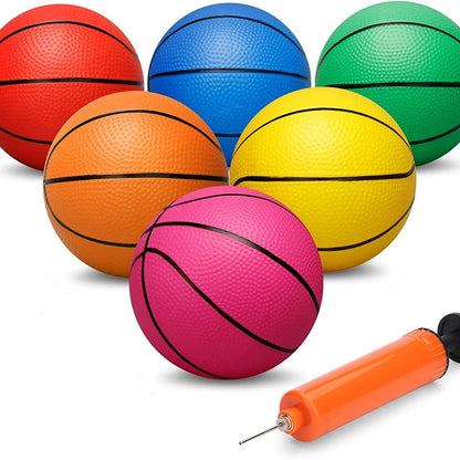 16/18cm Simulation Inflatable Basketball Toys PVC Thickened Basketball Multi-color Kids Sports Inflatable Basketball Toys