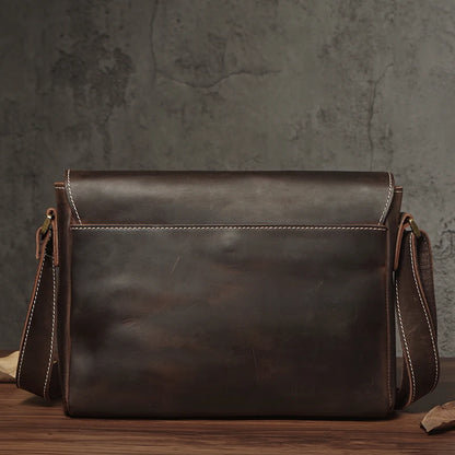 Sac à bandoulière NUKA en cuir véritable pour homme, style rétro, original, en cuir de vache, horizontal, à rabat, pour iPad 11 pouces