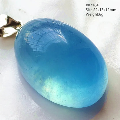 Natural Blue Aquamarine Pendant Clear Water Drop Women Men Brazil Aquamarine Crystal Necklace Jewelry AAAAA