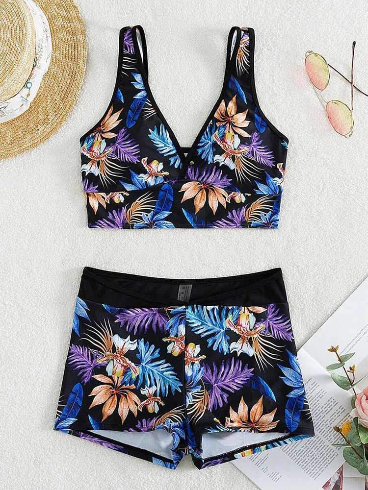 VigoBreviya 2025 Print Strapped Swimwear Women Sexy High Waist Shorts Bikini Set Swimsuit Summer Push UP Beach Bathing Suit