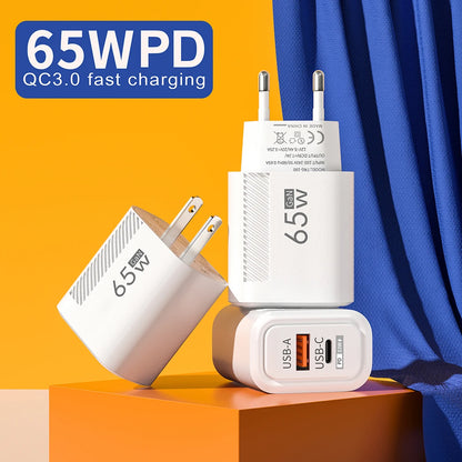 GaN 65W USB Type C Charger Fast Charging Mobile Phone Adapter Quick Charger For Samsung S23 Ultra Xiaomi 13 Huawei iPhone 14 13