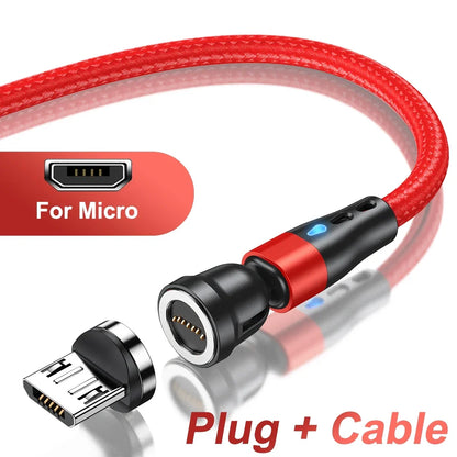 AUFU 5A Magnetic Cable 540 Rotate Fast Charging Magnetic USB Type C Cable For iPhone 14 Samsung Xiaomi Realme Mobile Phone Cable