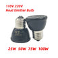 110v/220v Black 25W/50W/75W/100W Pet Reptile Far Infrared Ceramic Heat Lamps