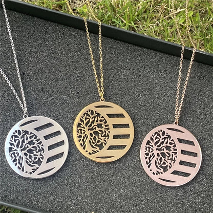 Custom Family Names Necklace Stainless Steel Personalized Name Pendant Tree Of Life 1-5 Names Birthstone For Women Birthday Gift