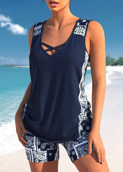 2025 Women's Bikini Set Casual Thermal Beach Swimwear Vest Shorts Ensemble Summer Vacation Hot Sale from Mainland China