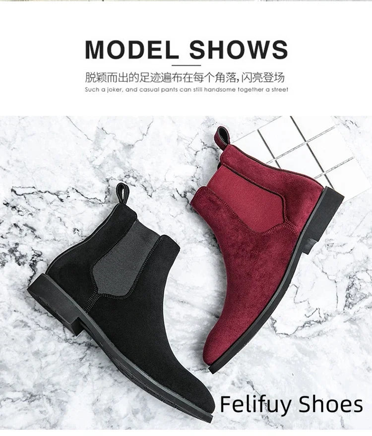 Bottines Chelsea marron, noires et rouges pour homme, bottines de cowboy, faites à la main, pointures 38 à 46