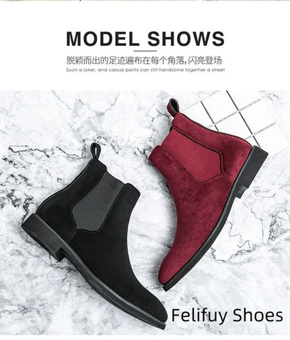 Bottines Chelsea marron, noires et rouges pour homme, bottines de cowboy, faites à la main, pointures 38 à 46