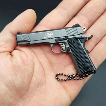 Detachable 1:3 Mini Alloy Colt 1911 Pistol Model PUBG Jedi Toy Gun Keychain Fidget Toy for Boy Collection Adults Chrismas Gift