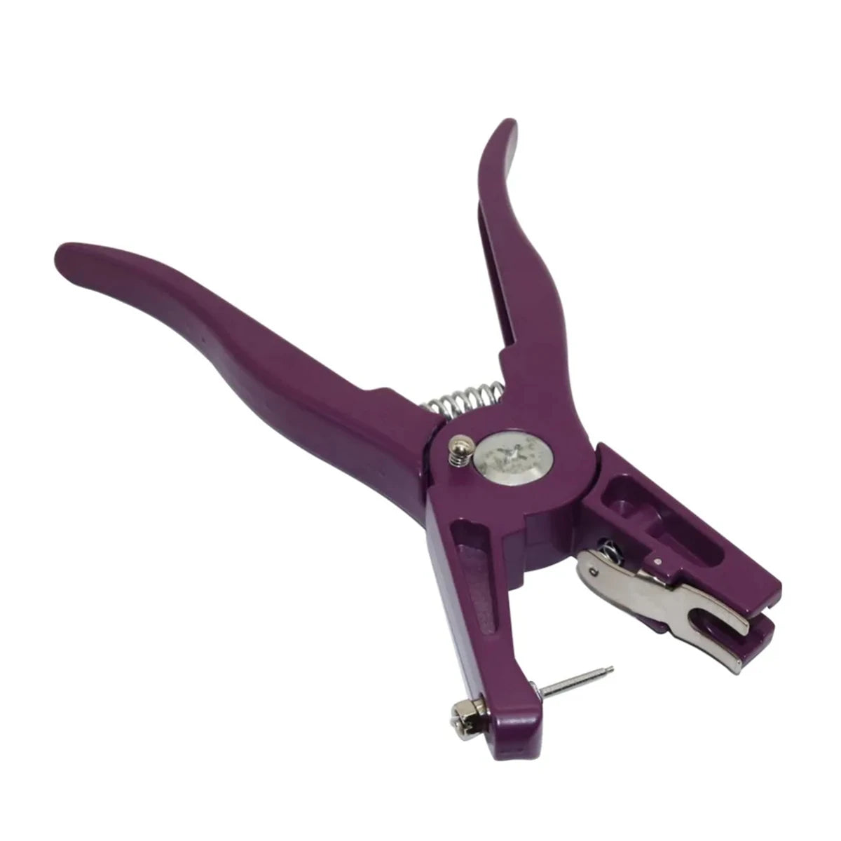 Sheep Cattle Aluminum Alloy Ear Tag Pliers Automatic Locking Buckle Ear Label Pliers 2 Needles Livestock Equipment Green/Purple