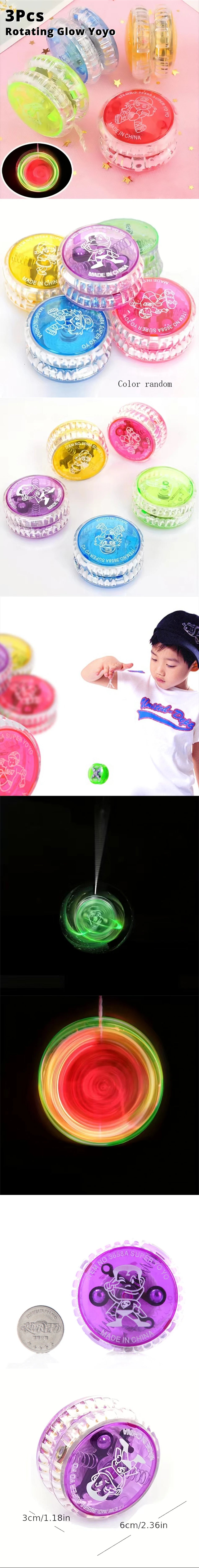 Yo-yo lumineux pour enfants, jouet créatif à paillettes, Yo-yo pour garçon, puzzle yo-yo éblouissant, balle yo-yo phosphorescente