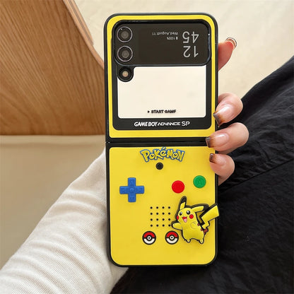Japan Anime P-Pokemon Phone Case For Samsung Galaxy Z Flip 6 zflip7 Z Fold 3 4 5 7 zfold4 zflip6 Squirtle Charmander Cover