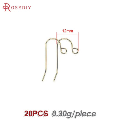 Crochets de boucles d'oreilles en laiton imitation rhodium couleur or 18 carats pour femmes, accessoires de bijoux à faire soi-même, vente en gros