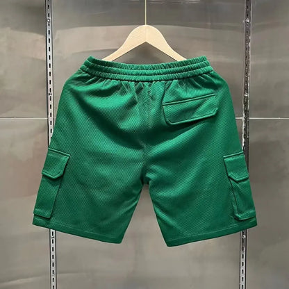 Summer Men's Casual Shorts Korean High-quality Green Twill Shorts Letter Embroidered Sports Pants Fashion Men's Clothing 2023