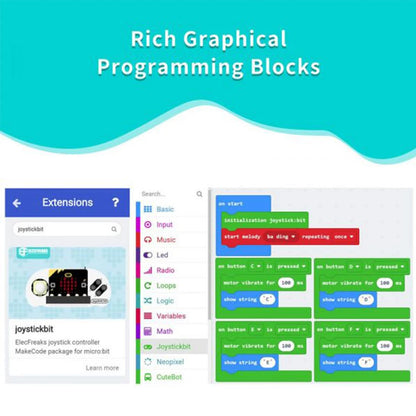 ELECFREAKS Micro:bit Joystick électronique:bit V2 Kit boîtier acrylique Jeu de société Contrôleur de jeu Microbit Console Support Makecode
