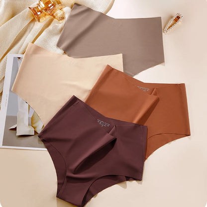 High Quality Ice Silk Cotton Crotch Panties High Waist V-Shape Comfortable Breathable Triangle Panty