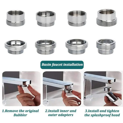 Kitchen Faucet Adapter Set 18/20/22/24mm To 22mm With Washer Metal Male Female Saving Tap Aerator Connector Bathroom Accessories