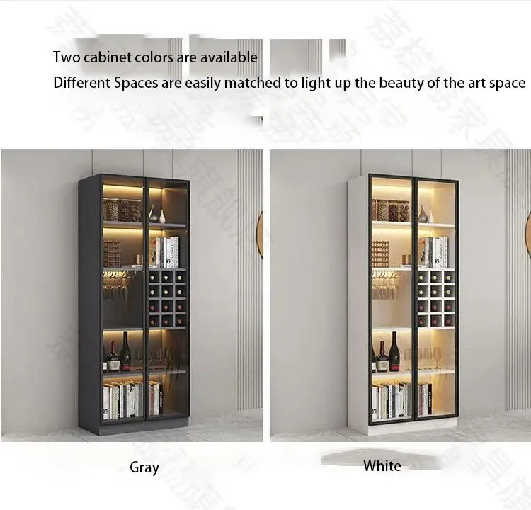 Glass Cellar Wine Cabinets Rack Showcase Storage Wall Wine Cabinet Living Room Fridge Vitrinas De Vidrio Indoor Bar Furniture