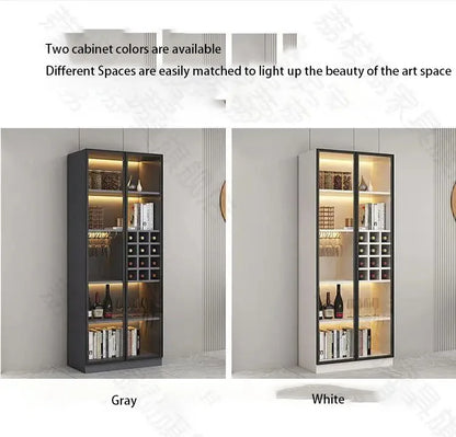 Glass Cellar Wine Cabinets Rack Showcase Storage Wall Wine Cabinet Living Room Fridge Vitrinas De Vidrio Indoor Bar Furniture