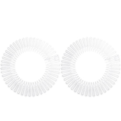 2pcs Rhinestone Plastic Full Circle Stretch Diamond Flexible Comb Teeth Headband Hair Band Clip Face Wash Fixed Hair Accessories