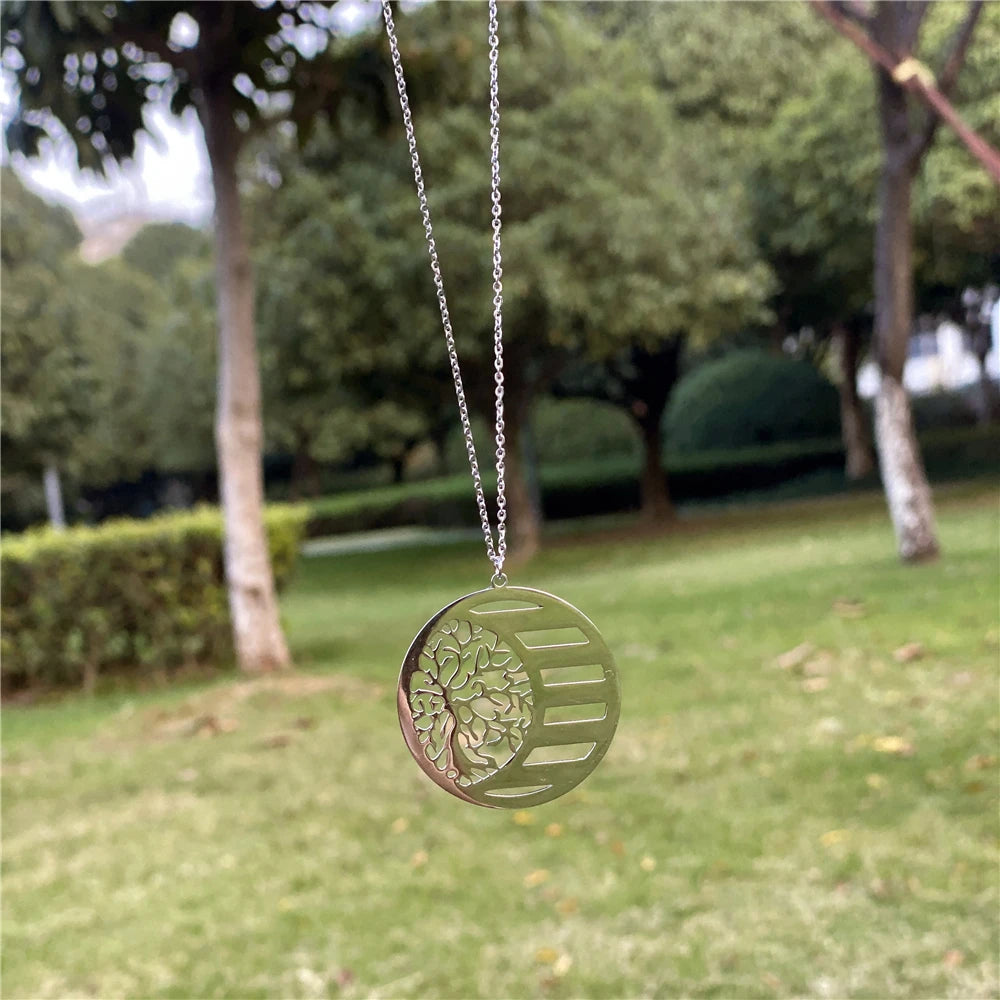 Custom Family Names Necklace Stainless Steel Personalized Name Pendant Tree Of Life 1-5 Names Birthstone For Women Birthday Gift