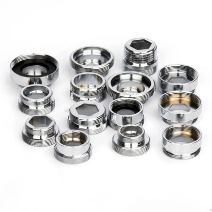 Kitchen Faucet Adapter Set 18/20/22/24mm To 22mm With Washer Metal Male Female Saving Tap Aerator Connector Bathroom Accessories