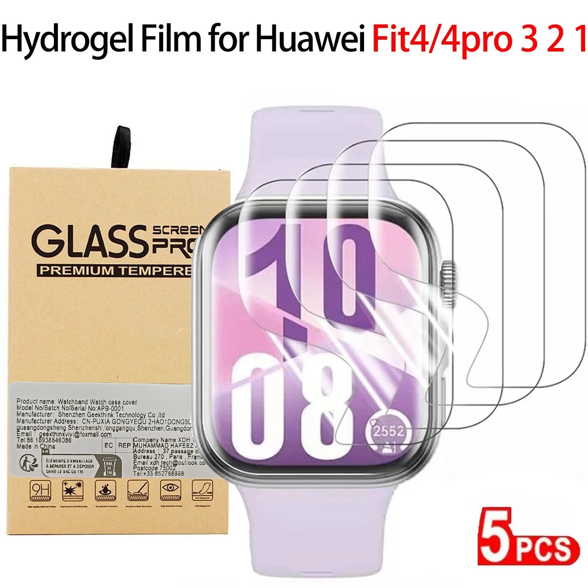 1-5 PCS Screen Protector For Huawei Watch Fit 4 Fit4 Pro Anti-scratch Clear TPU Hydrogel Film for Huawei Fit4 3 2 1 Accessories