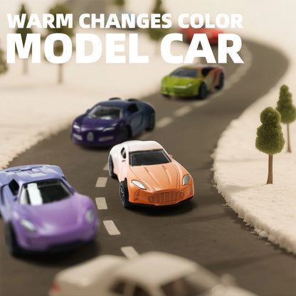 Magic Mini Water & Temp Color Change Alloy Car 1:64, Pull Back Racing Model with Durable Crash-Proof Slide for Boys Kids Gifts