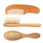 2/3PCS Newborn Wool Baby Wooden Brush Comb Newborn Hair Brush Infant Head Massager Portable Comb Hair Bath Brush Comb