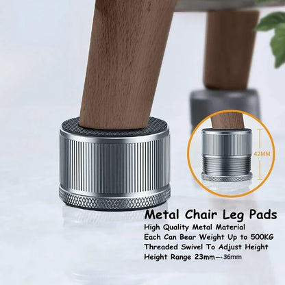 Eary 2/4pcs Rehausseur de Pieds de Meubles en Métal Rehausseur de Lit Réglable en Hauteur Pieds de Canapé Protecteur de Sol Lavable Jambe Coussin Rehausseur