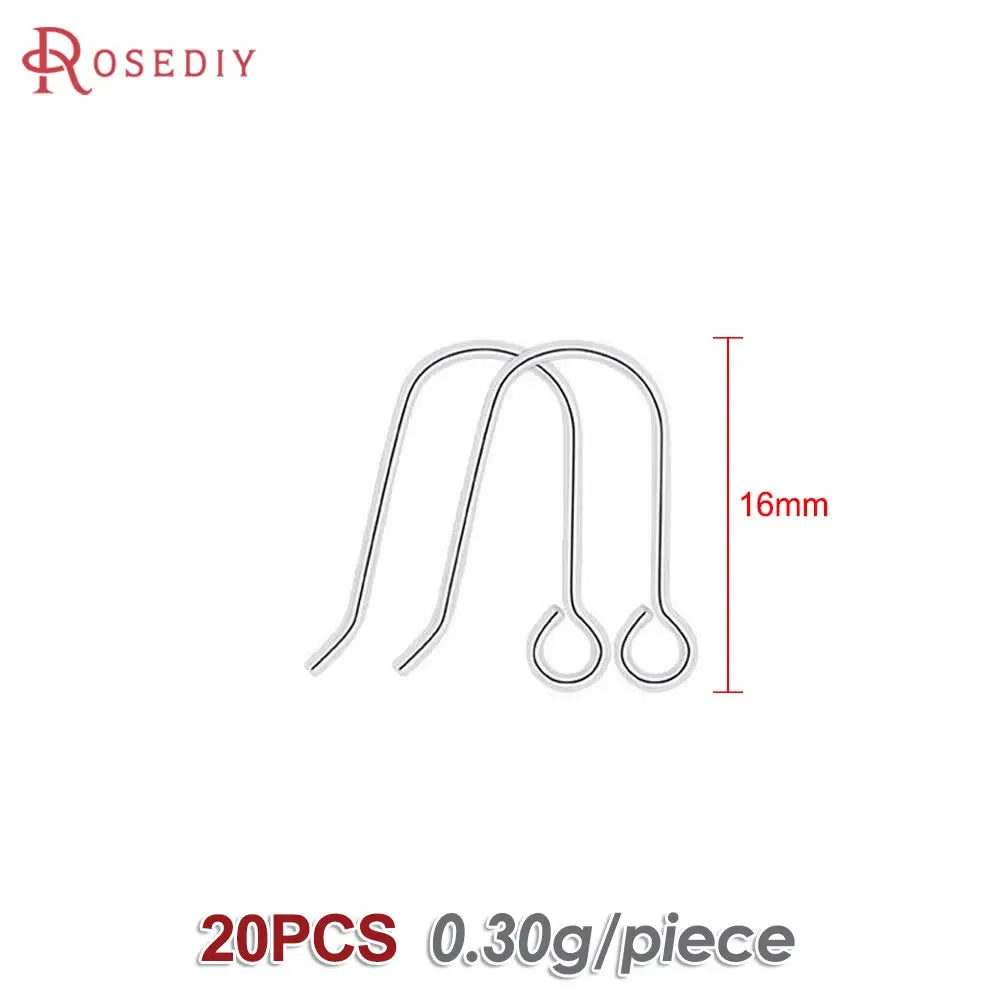 Crochets de boucles d'oreilles en laiton imitation rhodium couleur or 18 carats pour femmes, accessoires de bijoux à faire soi-même, vente en gros
