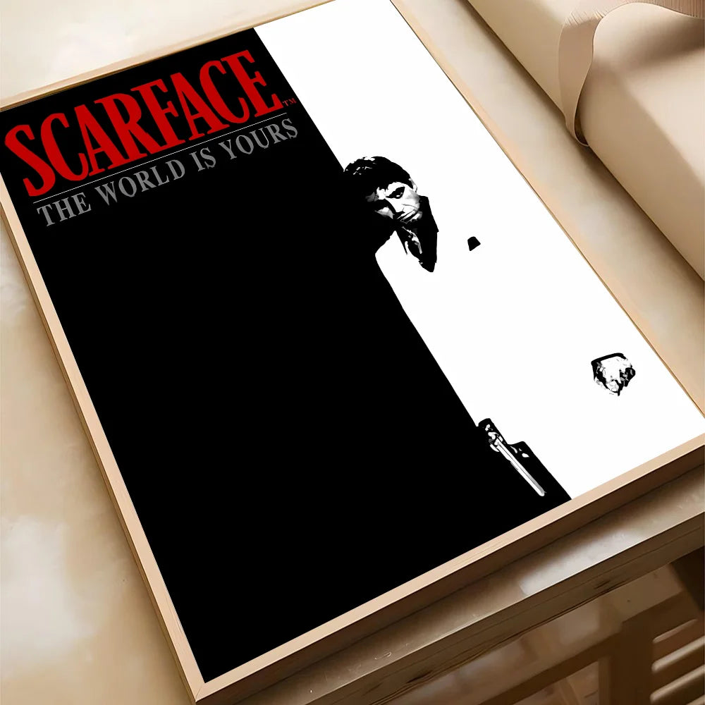 1 affiche S-Scarface imprimée en papier, décoration pour la maison, le salon, la chambre à coucher, l'entrée, le bar, le café