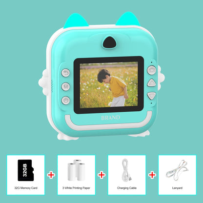 Q5 Kids Camera Instant Print Photo Children Inkless Mini Printer Digital Camera 32G TF Card Video Educational Toys Boy Girl Gift