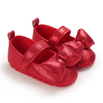 Baby Shoes Cute Baby Sweet Princess Style 0-1 Year Old Non slip Fabric Sole Newborn Red Holiday Walking Shoes 2023 New Ins Super