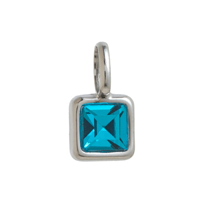 Nouveautés en acier inoxydable, breloques avec 12 pierres de naissance pour femmes et filles, pendentifs carrés colorés à la mode, accessoires de bijoux DIY