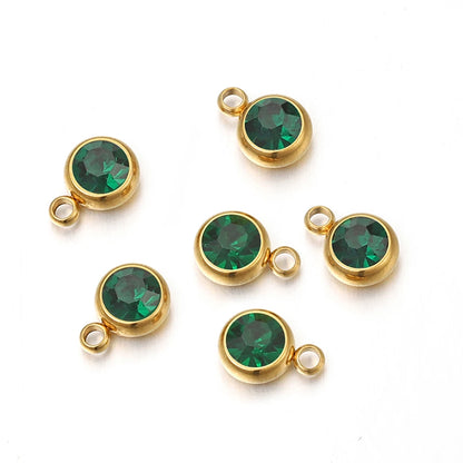 Lot de 20 breloques en acier inoxydable avec strass transparents et cristaux transparents pour la fabrication de bijoux, colliers, bracelets et autres accessoires.
