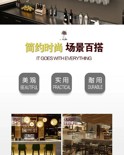 Customized: bar counter wine cabinet against the wall, hanging shelves, industrial style bar, wrought iron display stand,