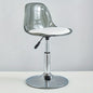 Adjustable Modern Bar Stool with Transparent Backrest Metal Frame Upholstered Seat with Lifting and Rotating Function