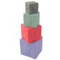 4PCS Silicone Stacking Cups Montessori Toy Square Nesting Bath Toy For Baby Early Education Sensory Development Teether Toy