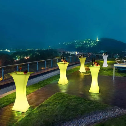 NewOut Door Use Led Illuminated Bar Cocktail Table Rechargeable Bar Plastic Table Lighted Up Coffee Table Ktv Disco Party Supply