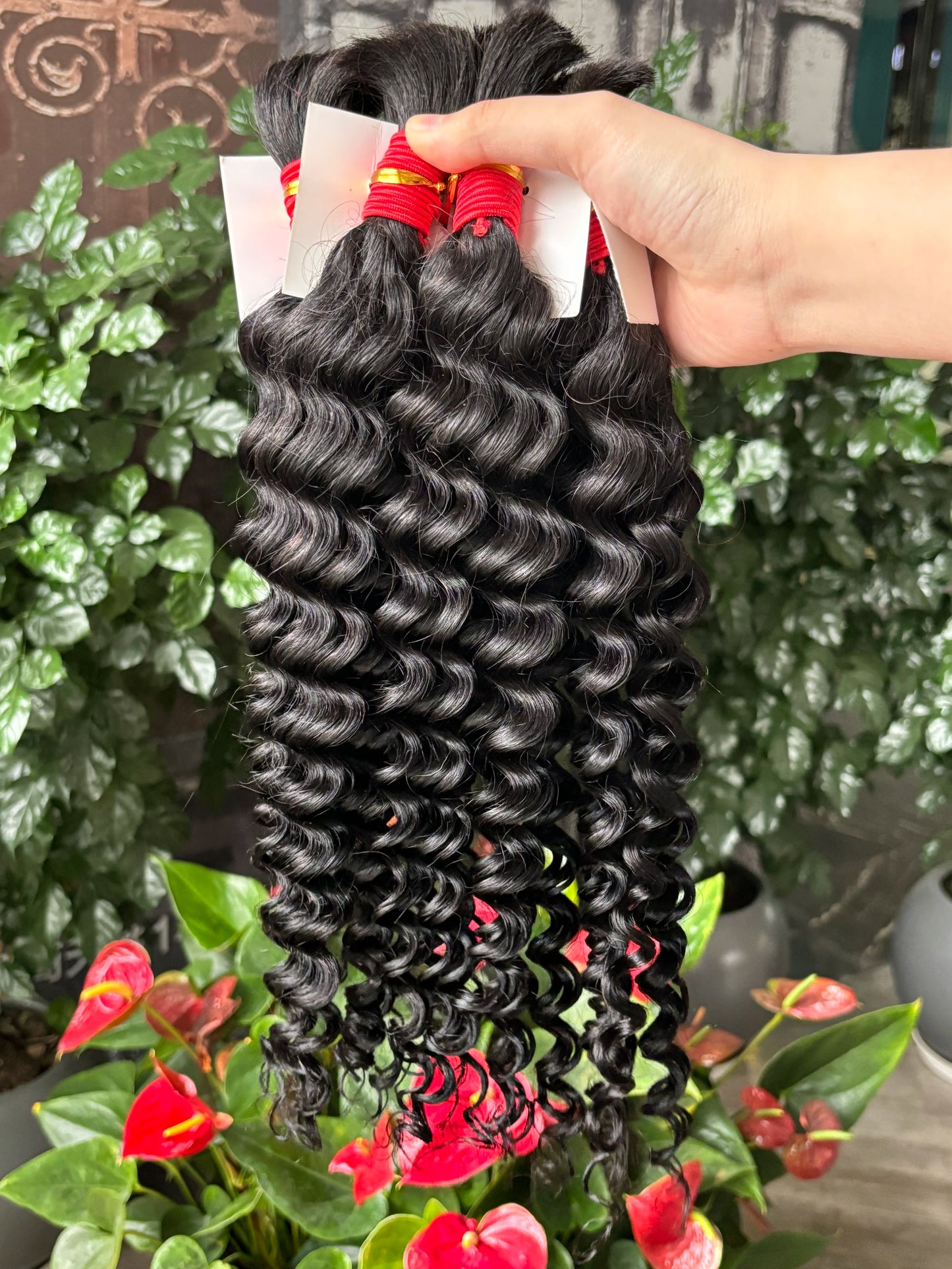 V Beauty Bulk Human Hair No Weft Boho Braids For Women Braiding Human Hair Deep Wave Hair Extensions Remy Hair 16-28 Inch 100g